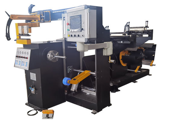 Dua Decoilers Foil Winder Mesin Winding Foil Tembaga Otomatis