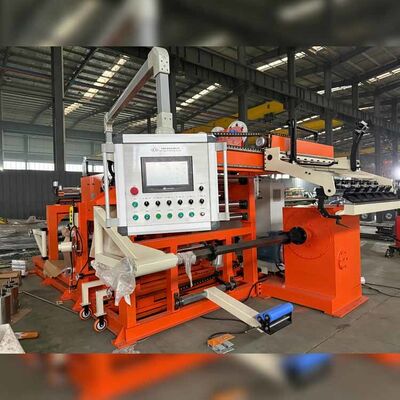 PLC Control Mesin Penggulung Foil Tembaga Otomatis dengan Dua Decoilers Foil dan Kecepatan 16 RPM