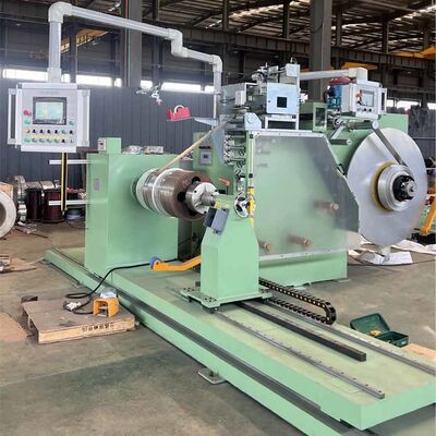 Mesin penggulung foil HV otomatis dengan kecepatan 200 rpm, bobot maksimum 1500 kg, dan unit las TIG